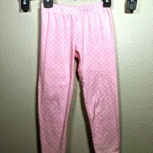 DISNEY Pink & White Polka Dot Leggings Size: Girls 4